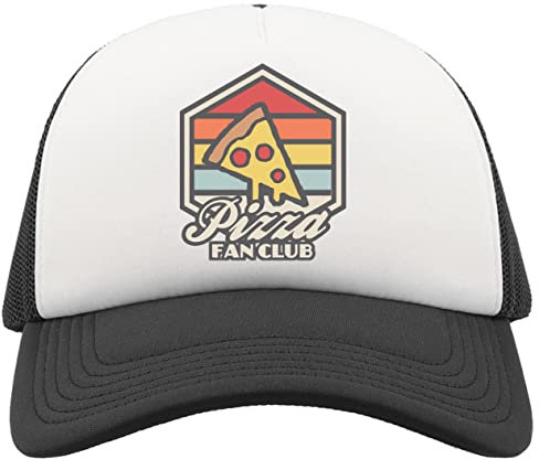 Retro Styled Pizza Fan Club Atmungsaktive Unisex-Half-Mesh-Cap-Hut-Baseballmütze Sport Active Schwarz