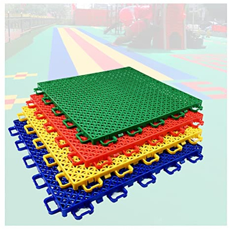 Tapis Caillebotis en Caoutchouc 25CM Tuiles De Sol De Sport À Emboîtement Modulaires Pour La Maternelle, Sol Sportif Extérieur Antidérapant Et Résistant À L'usure, Plancher De Puzzle En Plastique Colo