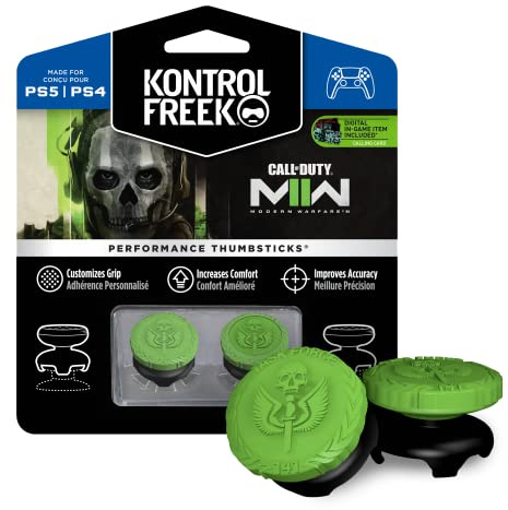 KontrolFreek Call of Duty: Modern Warfare II Performance Baguettes pour PlayStation 4 (PS4) et PlayStation 5 (PS5) | 2 High Rise, Hybride/Flat | Noir/Vert