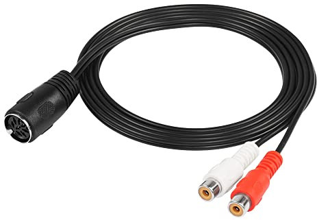 SinLoon Câble d'Extension DIN 8 Broches Femelle Vers Double RCA Femelle - 5FT Pour Équipement Audio d'Instruments de Musique