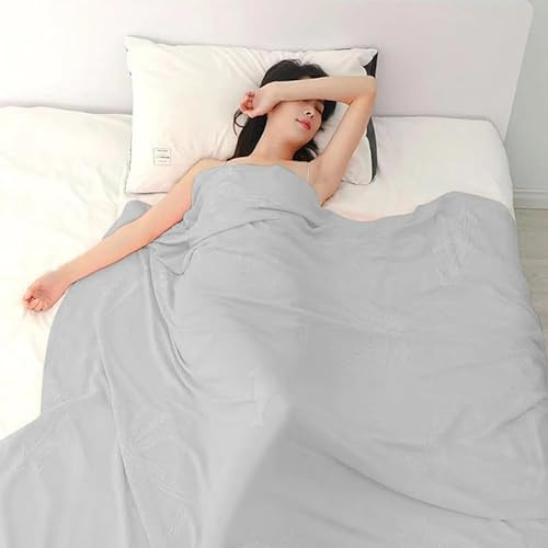 ZQYMM Kühldecke Kühlende Decke Bambus Bettwäsche Sommer Dünne Sommerdecke Leichte Tagesdecke Selbstkühlende Decke Grau 150 * 220CM Cooling Blanket Bettdecke zum Schlafen für Menschen