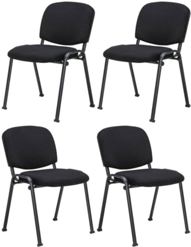SFAREST Set of 2/4 Reception Chairs, Stackable Guest Chairs with Upholstered Back & Seat, Ergonomic Office Conference Room Chairs for Waiting Room, Meeting Room, Reception (4 pcs)