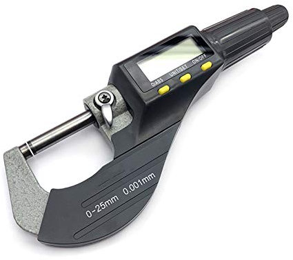 Bügelmessschraube 0-25 mm elektronisches Außendurchmesser 0,001 mm mit extra großem Bildschirm Digital Mikrometer elektronische Digitale Maßnahmen (Color : 0 25mm Standard)