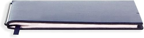 X17-A4+ Notizbuch/Personal Organizer | 7mm dünn | dunkelblau; aus recyceltem Leder. Nachfüllbar. Notizheft (blanko) mit Doppeltasche, Made in Germany.
