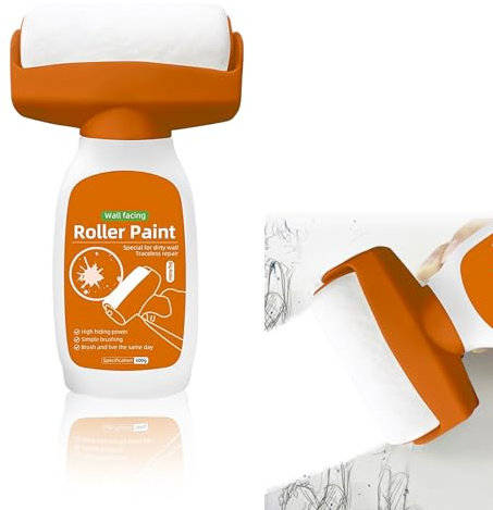 Brosse à Rouleau Avec pâte de RéParation Murale,Petit Outil de Peinture au Rouleau,Peut RéParer les Trous de Clous, les Fissures, les éClats, les Graffitis, les Taches et les Rayures sur les Murs.