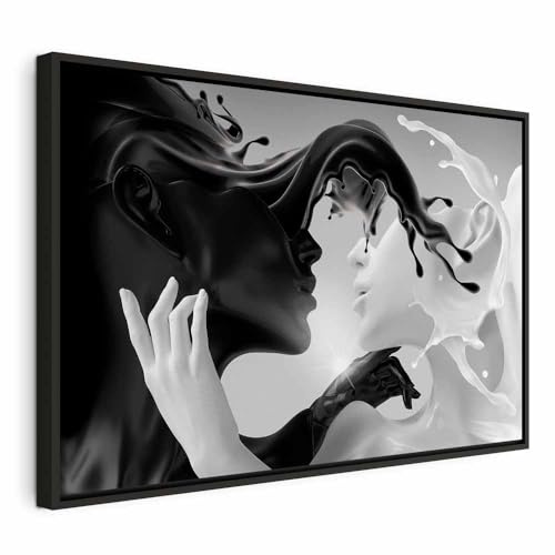 murando - Quadro Moderno con Cornice Nera, Coffee&Milk, 90x60 cm | Chiodi Inclusi, 1 Pezzo, Quadri Moderni, Soggiorno, Telaio in Legno, Resistenti Allo Sbiadimento, Produzione Europea