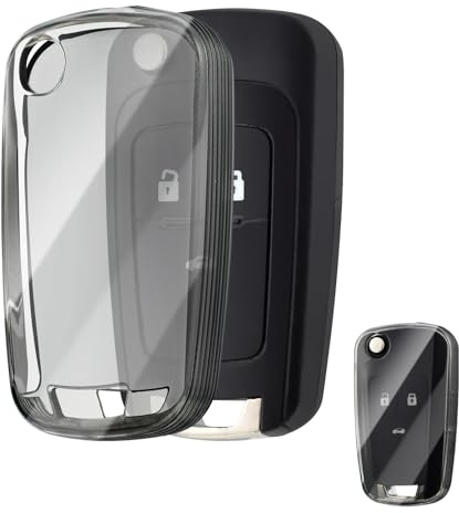 OFFCURVE Schlüsselhülle Transparent Autoschlüssel Hülle, Schlüsselcover Schlüsselgehäuse für Chevrolet Aveo Spark Cruze Opel Vauxhall Adam Cascada Mokka Astra Buick Regal Lacrosse