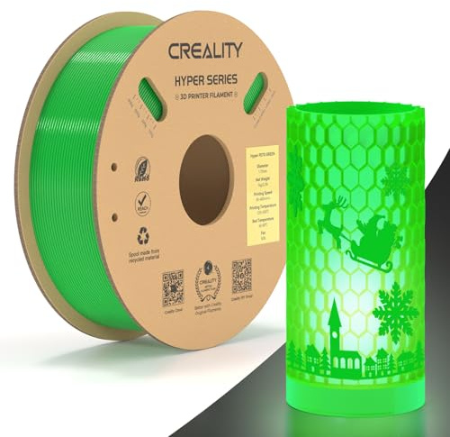 Creality Hyper PETG Filament, Grün Filament 1.75mm Hyper PETG 1KG, 3D Drucker Filament PETG Maßgenauigkeit +/- 0.03mm, 3D Druck Materialien für die Meisten 3D Drucker, 2.2lbs/Spool