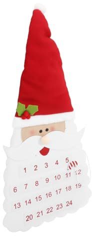 CAXUSD Filz-adventskalender Hängend Mit Taschen Weihnachts-countdown-kalender Weiß Als Wand Und Türdekoration Zum Aufhängen