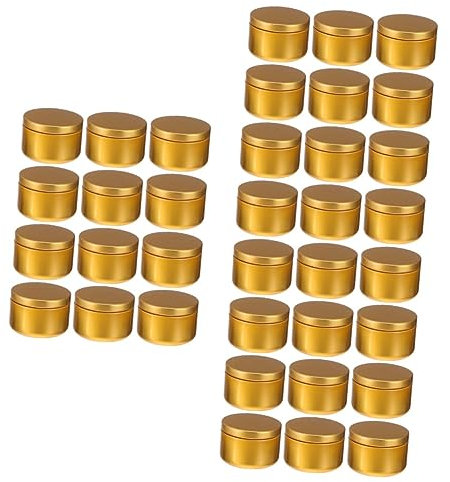 SEWOART 36stücke Kerzendosen Runde Behälter Für Kerzenherstellung Aufbewahrung Von Kleinigkeiten Und Bastelarbeiten Goldene Farbe Leicht Und Langlebig