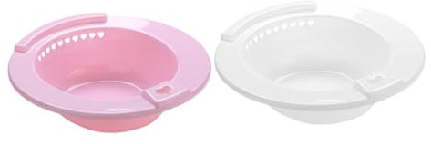 COLLBATH 2pcs Plastic Sitz Bath for Toilet, Nursing Basin for Women, Thickened Design, Holds Hot Water Without Deformation, Easy to Store