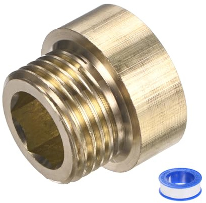 M METERXITY 1-Set Shower Head Extension Arm, Brass G1/2 Male to Female Extension Pipe Fitting Adapter with PTFE Thread Seal Tape for Shower/Faucet, Pipe Plumbing Coupler 0.79/20mm 2pcs