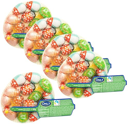 5x 85 g Schoko Glücksbringer im Netz Geschenk Schokolade