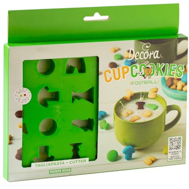 Decora 0255234 Kit de décoration Jurassique, 2 emporte-pièces dinosaures et 4 pochoirs de décoration, idéal pour créer des biscuits en trois dimensions, fabriqué en Italie Lot de 6