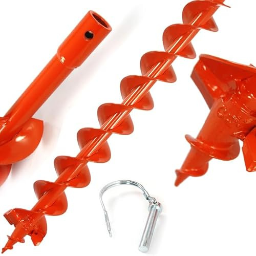 Punta per Trivella Trapano Avvitatore con Doppia Spirale Elica da Giardino | Diametro 8 cm | Lunghezza 80 cm | Spessore Lame 2 mm | Diametro Albero di Montaggio 20 mm