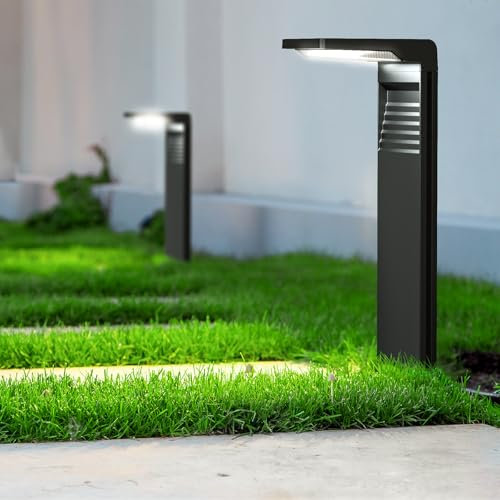 OUSFOT Luci Solari da Giardino 2 Pezzi 30 LED, Faretti Solari a Led da Esterno Impermeabile IP65, Lampade da Esterno con 2 Modalità di illuminazione per Percorso Cortile Terra Giardino