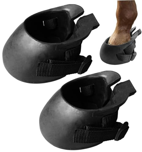 Horse Hoof Boots, 1 Pair Horse Hoof Boots for Horses, Rubber Protective for Wound Management, for Abscess Treatment, Tack, M