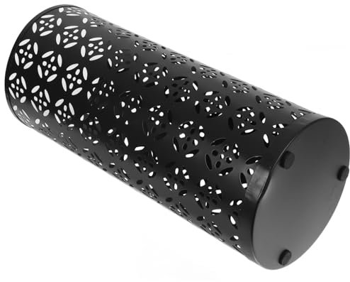 MAGICLULU Trockenblumeneimer Regenschirmständer Regenschirmhalter Schirmhalter für den Eingang Dekorativer Blumenständer Schirm Eimer Gestell Pflanzkübel Schirmeimer aus Metall Eisen Black