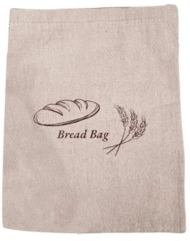 Sacs à Pain Sac à pain en lin réutilisable, capacité de stockage du pain, pochette de stockage du pain à Double couche avec cordon de serrage for les déplacements en pique-nique, 3 pièces