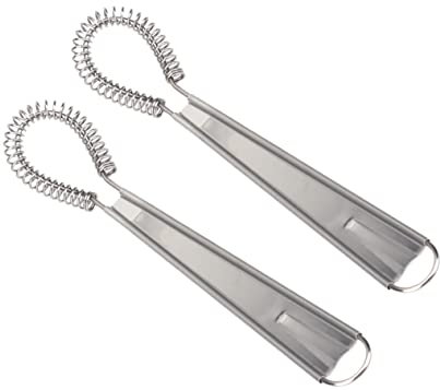 Alipis Batteur à Œufs Manuel En Acier Inoxydable à Ressort, Lot De 2 Pièces, Fouet Batteur à Main Ergonomique, Agitateur à Crème Polyvalent Pour Cuisson Et Pâtisserie