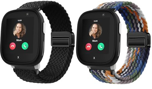 2 Stück Armband Kompatibel mit Xplora X6/X6 Pro/Anio 6 Gewebte Magnet | Atmungsaktiv, Verstellbar, Kinderfreundlich (Mehrfarben)
