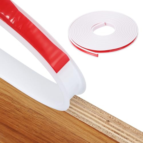 QUARKZMAN självhäftande kantskydd, 12 mm x 6 m, flexibelt kantskydd självhäftande, U-format TPE kantband för skåpkanter, slutlister, bänkskivor, vit