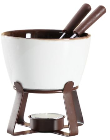 Flaroey Tazza per Fonduta e Set per Fonduta al Cioccolato con Pentola per Fondere il Gelato B