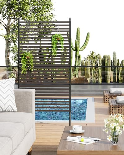 Hapihom Raumteiler, 183x91cm Freistehend Sichtschutz, Outdoor Raumtrenner in Gitter, Strapazierfähig Plastik Trennwand, Wetterfestes Design Paravent für Garten, Balkon, Terrasse