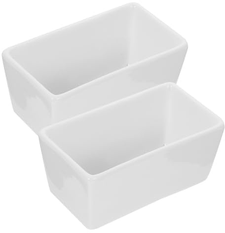 Azucarero Rectangular de Cerámica Blanco 2 Piezas Occidental