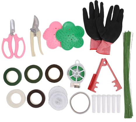 Kit à Outils à Arrangement Floral, déménagement Rose Thorn, Fils de Tige Florale, Rose de Rose, Gants de Jardinage, Ruban adhésif, Tubes à Eau Florale Bouquets