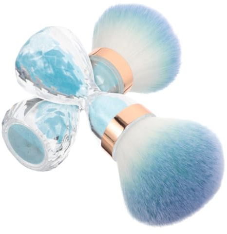 DECHOUS 2pcs Nail Dust Brushes Soft Curved Large Head Blue Nail Cleaning Tools for Acrylic Powder Removal Manicure Art and Cosmetic Use