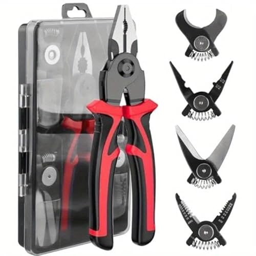 5 in 1 Pliers Set, Wire Stripper, Crimping Plier, Cable Cutter, Electrician Scissors, Linesman Plier