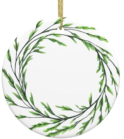 Ciondoli rotondi in ceramica di Natale WHJSHOP rami di salice e ghirlande sono lisci e delicati per decorazioni natalizie, feste di danza e vetrina