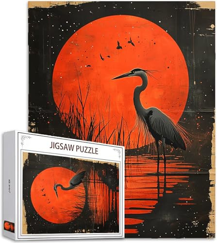 Japanischer Stil Puzzle 6000 Teile Erwachsene, Groß Puzzle Sonne Poster Design, Holz Jigsaw Kreativ Set für Erwachsene Teile mit Geschenkbox Verpackung for Wanddeko Wohnzimmer, 179x105cm, Model959