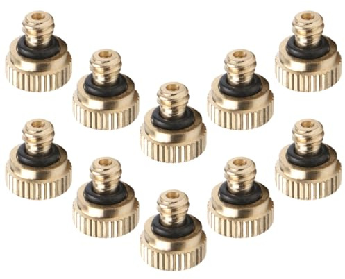 MAGICLULU Boquilla Nebulizadora de Cobre 0,8 Mm 10 Unidades, Aspersor de Baja Presión para Sistema de Enfriamiento Exterior, Herramienta de Riego de Jardín y Nebulización para Invernaderos
