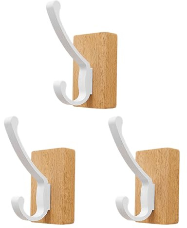 Itkcozcg Noci Naturali Legno Bagno Gancio Forte Adesivo Drillless Installare Gancio Porta
