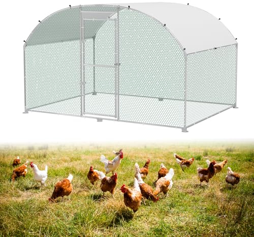 ACXIN Hühnergehege 3x2x2 m Outdoor, Begehbares Freilaufgehege aus Verzinktem Stahl, Hühnerstall mit Drahtgitter, Schloss und Wetterfestem Schutz für Hühner, Enten und Kleintiere Geeignet