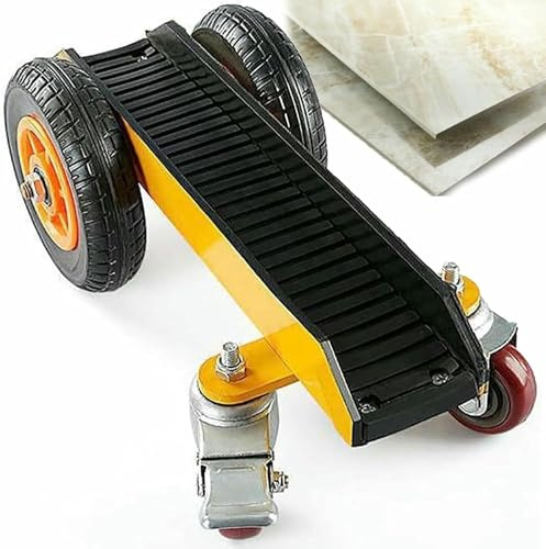 Chariot robuste avec 4 roues pleines, capacité de 300 kg pour le transport de matériaux en feuille, verre et contreplaqué