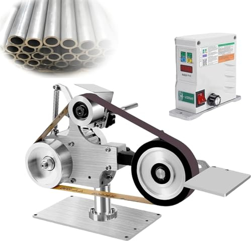 Belt Sander Bench Grinder 1 x 30 - 550W DC Brushless Motor for Precision Sharpening and Polishing, Ideal for Knife Making, Jewelry, Wood and Metal Working