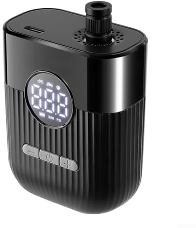 Compressore d'aria portatile con display digitale, pressione massima 150 psi, arresto automatico, batteria ricaricabile USB-C da 480 mAh per bici da strada, moto, pneumatici (nero)