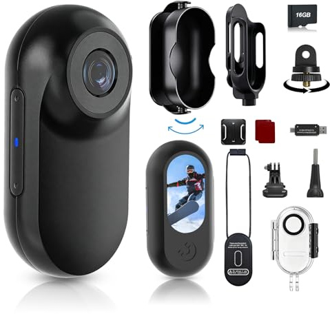 Nvgfelis Mini videocamera portatile per il corpo, FHD 1080P, formato pollice, impermeabile, con fissaggio magnetico, registrazione POV a mani libere, montabile ovunque per sicurezza, lavoro, viaggi