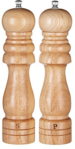 Premier Housewares 1103899 Moulin à Poivre/Sel avec Mécanisme de Broyage Set en Bois d'Hévéa/Céramique