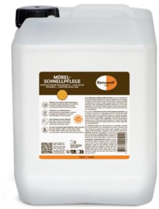 Renuwell Möbel Schnellpflege mit Bienenwachs, 5 Liter – Reinigung und Pflege für Möbel und Holzoberflächen, entfernt Staub & Fingerabdrücke, frischt Farben auf, Schweizer Qualität