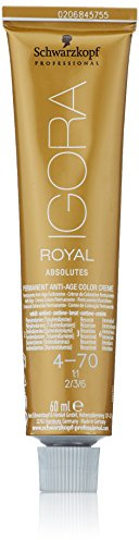 Schwarzkopf Igora Royal Absolutes Permanent Anti-Age Color Creme 4-70 mittelbraun kupfer natur, 1er Pack (1 x 60 g)