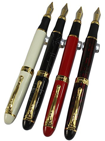 Gullor 4 PCS in Set 450 Fountain Pen in 4 Colors (Bright Colors) with Pen Pouch