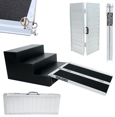 Rollstuhl Rampe klappbar 272kg faltbar Rollstuhlrampe Mobil Aluminium rutschfeste Rollstuhlrampe Große Auswahl 91,5cm R3J