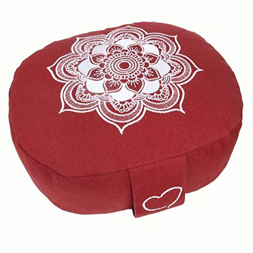 maylow Yoga mit Herz® Yogakissen Meditationskissen Balance oval Celine Madeleine ideal für Yogastudio und Reise - Bezug waschbar - Innenkissen gefüllt mit Bio-Dinkelspelzen