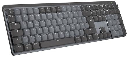 Logitech MX Mechanische kabellose beleuchtete Performance-Tastatur, Lineare Tasten, Hintergrundbeleuchtung, Bluetooth, USB-C, macOS, Windows, Linux, iOS, Android, Metall, Deutsches QWERTZ - Grau