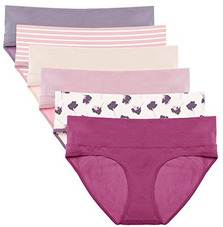 Intimate Portal Maternity Underwear Cotton Pregnancy Postpartum Panties Foldable Under the Bump Briefs 6 Pack Floreus XXL