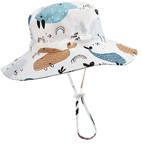 DRESHOW Unisex Bambino Secchio Regolabile Protezione Del Sole Cappello per Neonata Ragazza Ragazzo Neonato Bambini Bambino Pieghevole Cappelli da Sole da Spiaggia UPF 50+